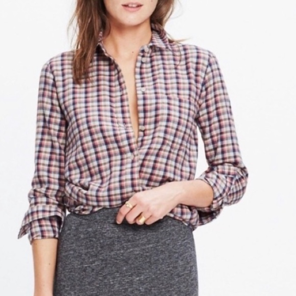 Madewell Flannel Slim Shirt in Palma Plaid